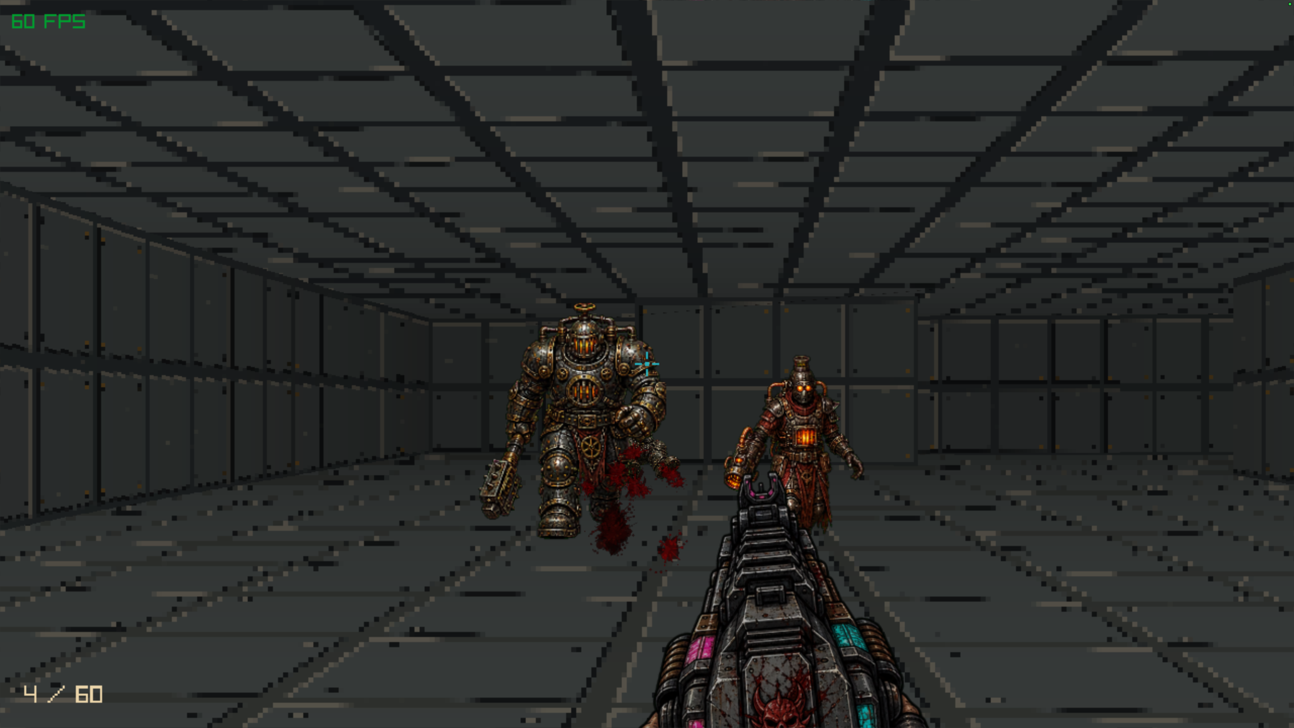 Noscope Hero screenshot showing pistol combat after defeating a heavy armored enemy